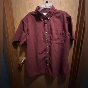 Sonoma Men's Dark Red Casual Button-Down Shirt XXL